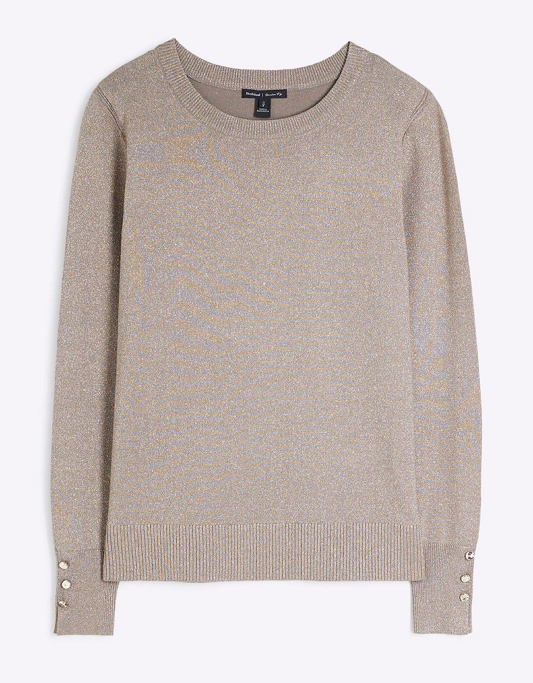 Fine Knit Crew Top - Gold