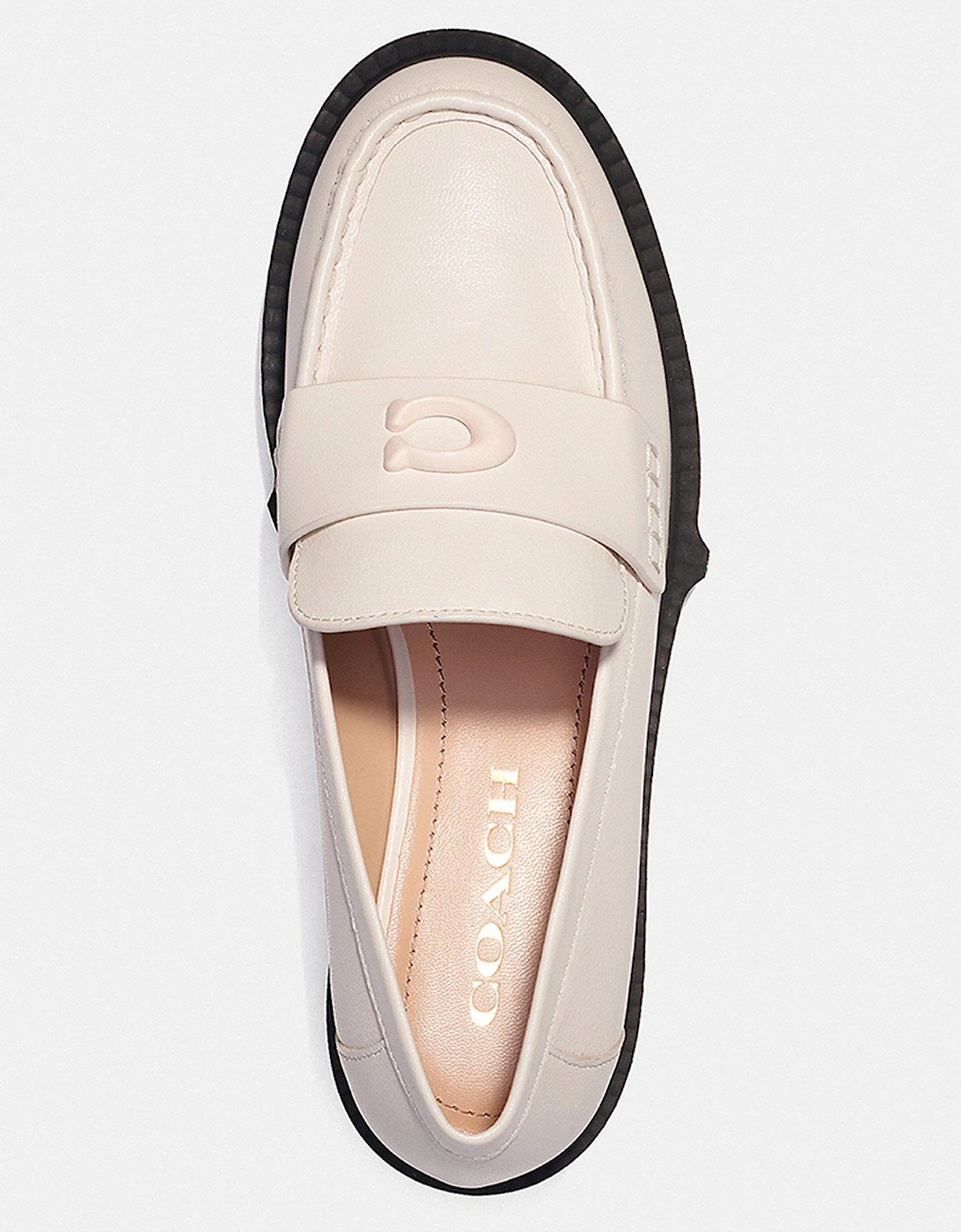 Leah Leather Loafers - Chalk