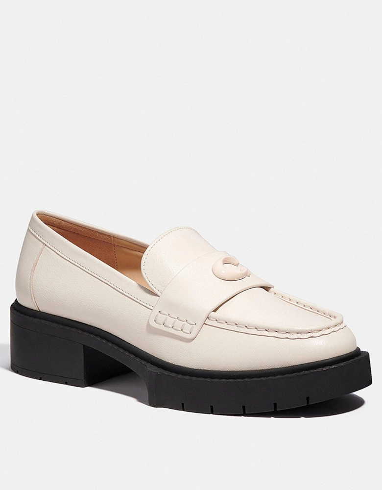 Leah Leather Loafers - Chalk