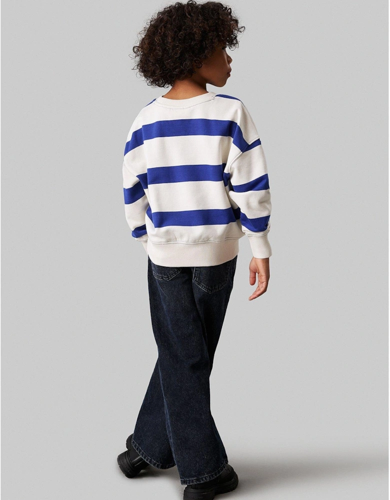 Boys Striped Modern Comfort Sweatshirt - Cream