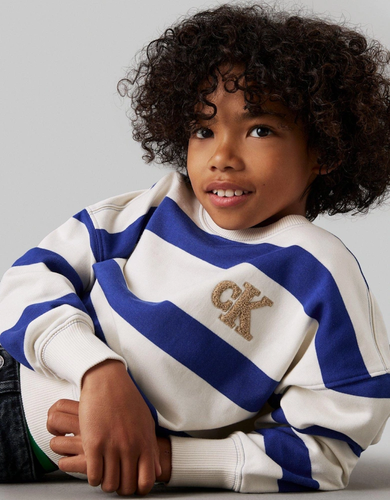 Boys Striped Modern Comfort Sweatshirt - Cream