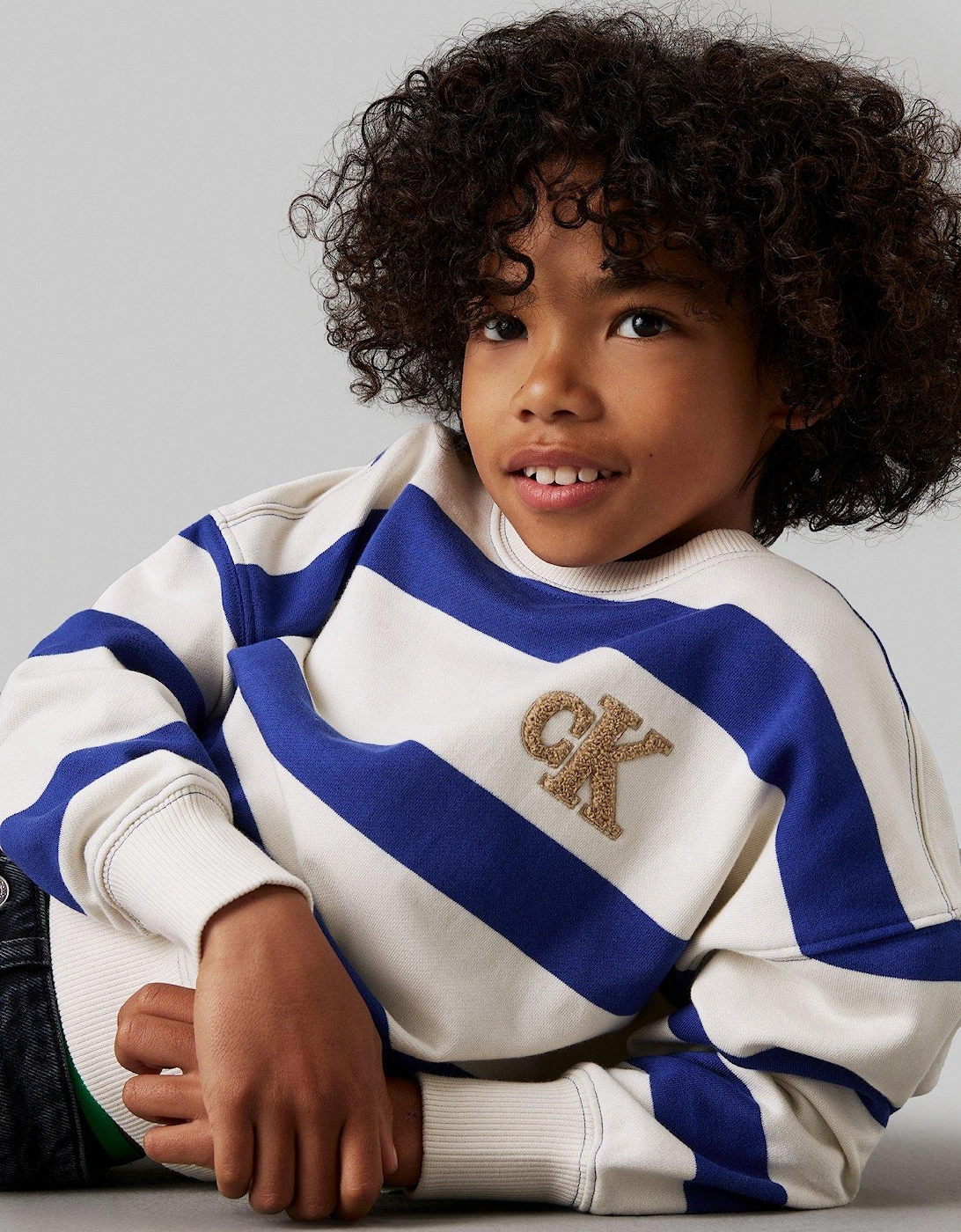 Boys Striped Modern Comfort Sweatshirt - Cream