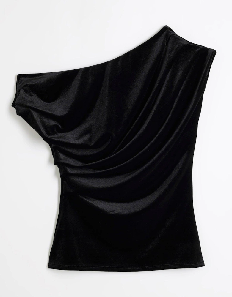 Asymmetric Twist Top - Black