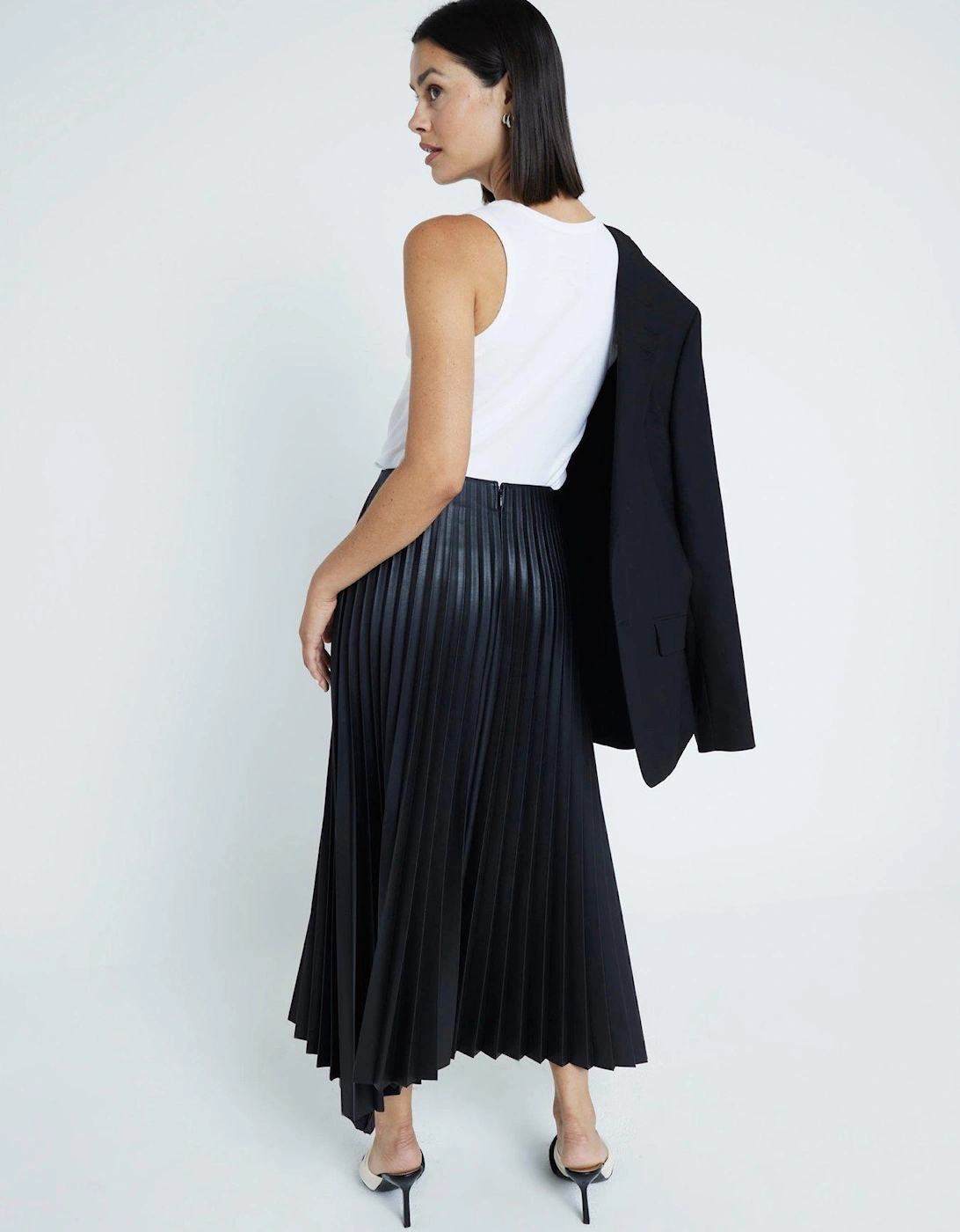 Pleated Midi Skirt - Black