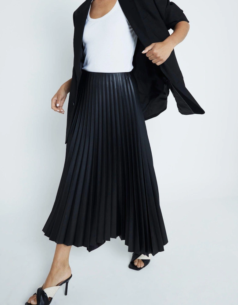 Pleated Midi Skirt - Black