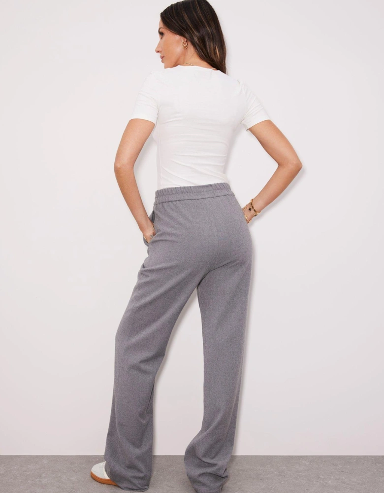 Straight Leg Trousers - Grey