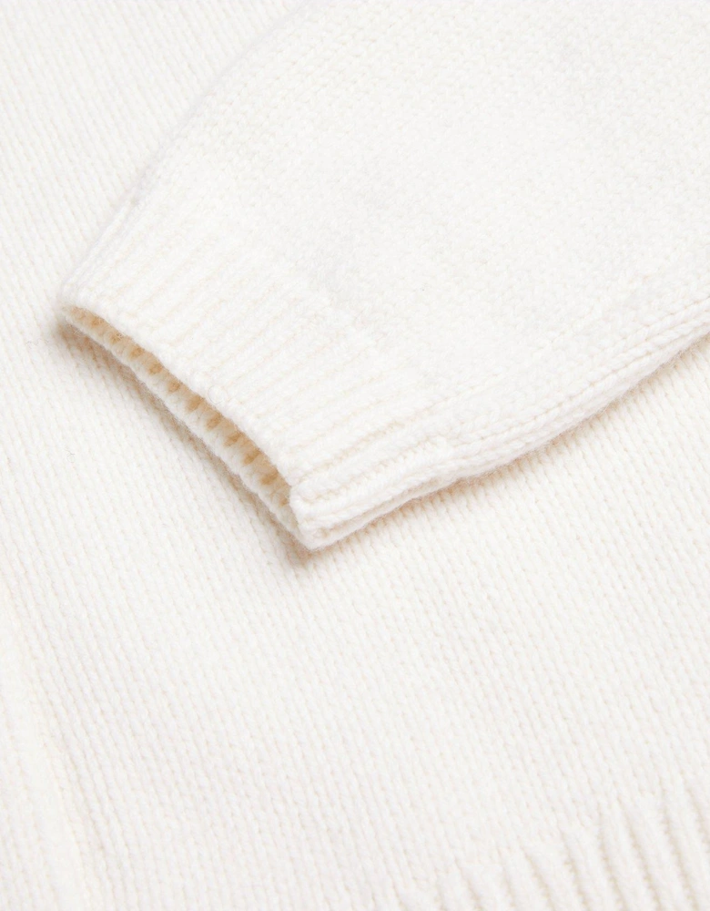 Jaycey Rose Button Crew Neck Cardigan - Off White