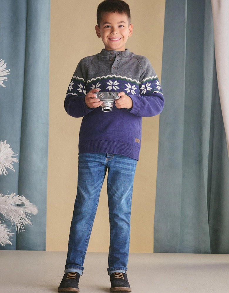 Boys Winter Knit Jumper - Navy