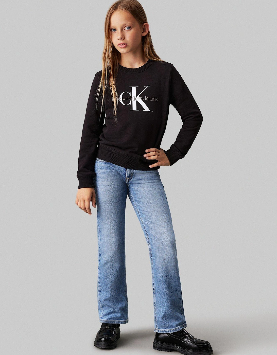 Kids Ck Monogram Terry Sweatshirt - Black