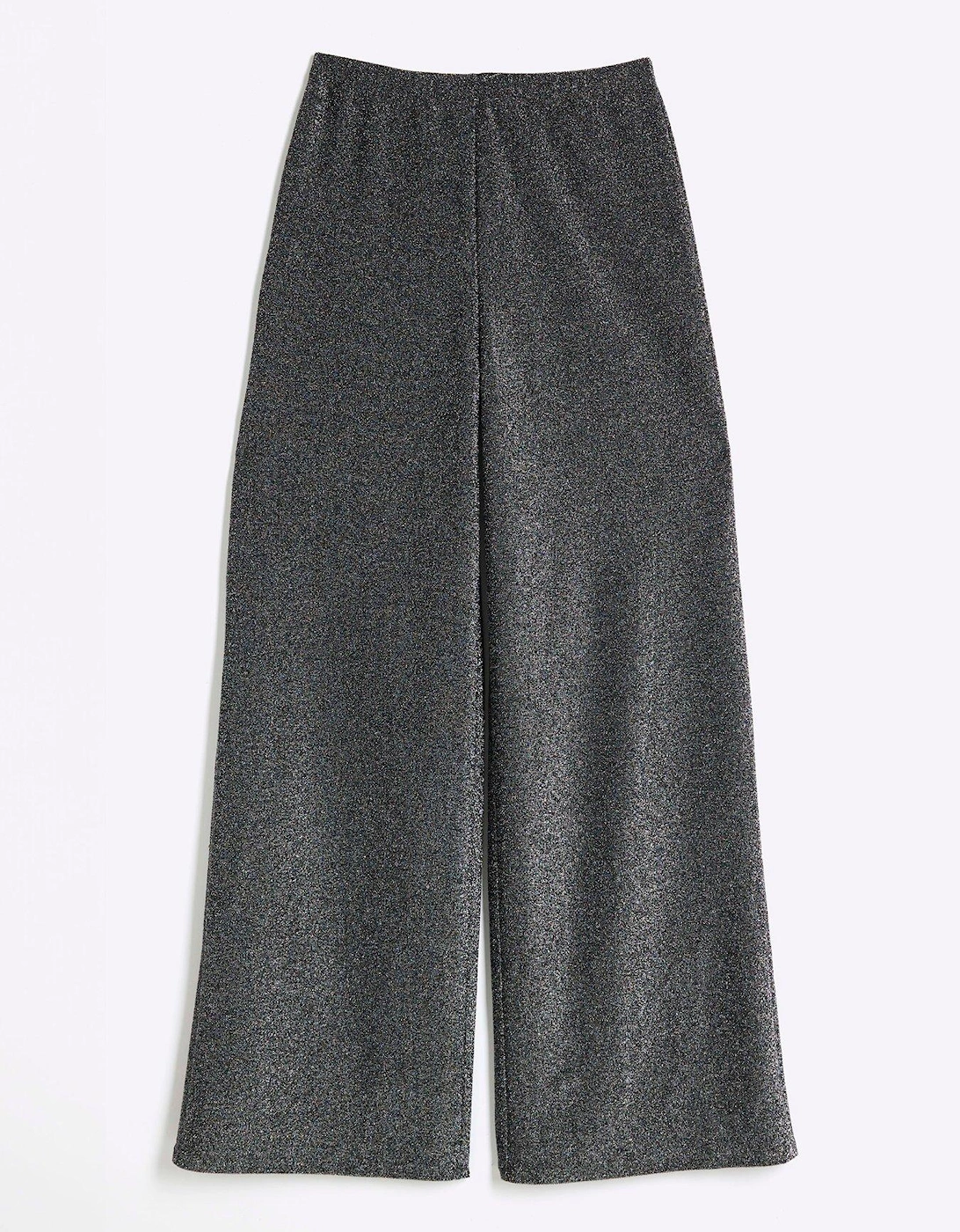 Metallic Wide Leg Trouser - Black