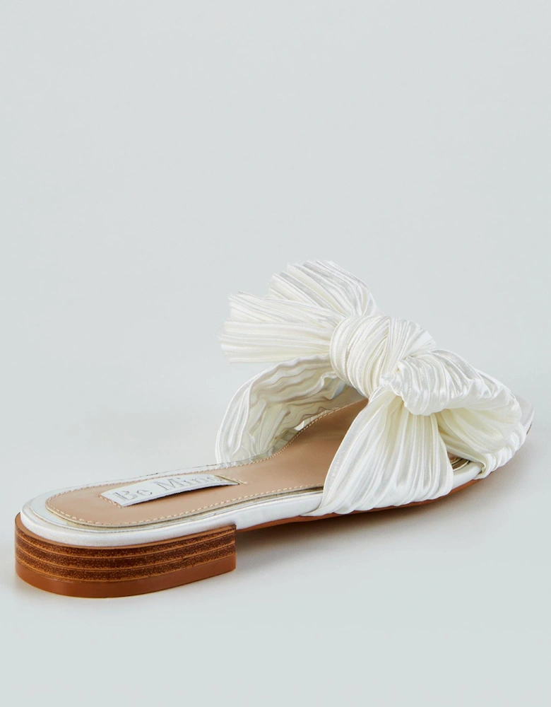 Bowie Bridal Knot Flat Sandal - Ivory