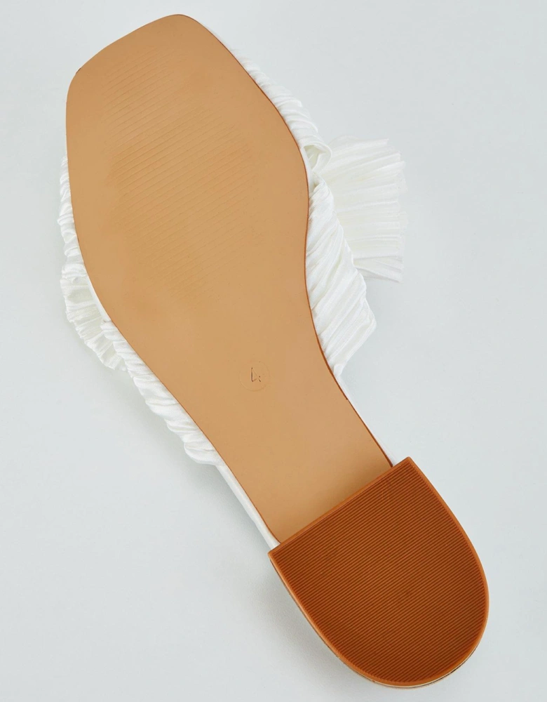 Bowie Bridal Knot Flat Sandal - Ivory