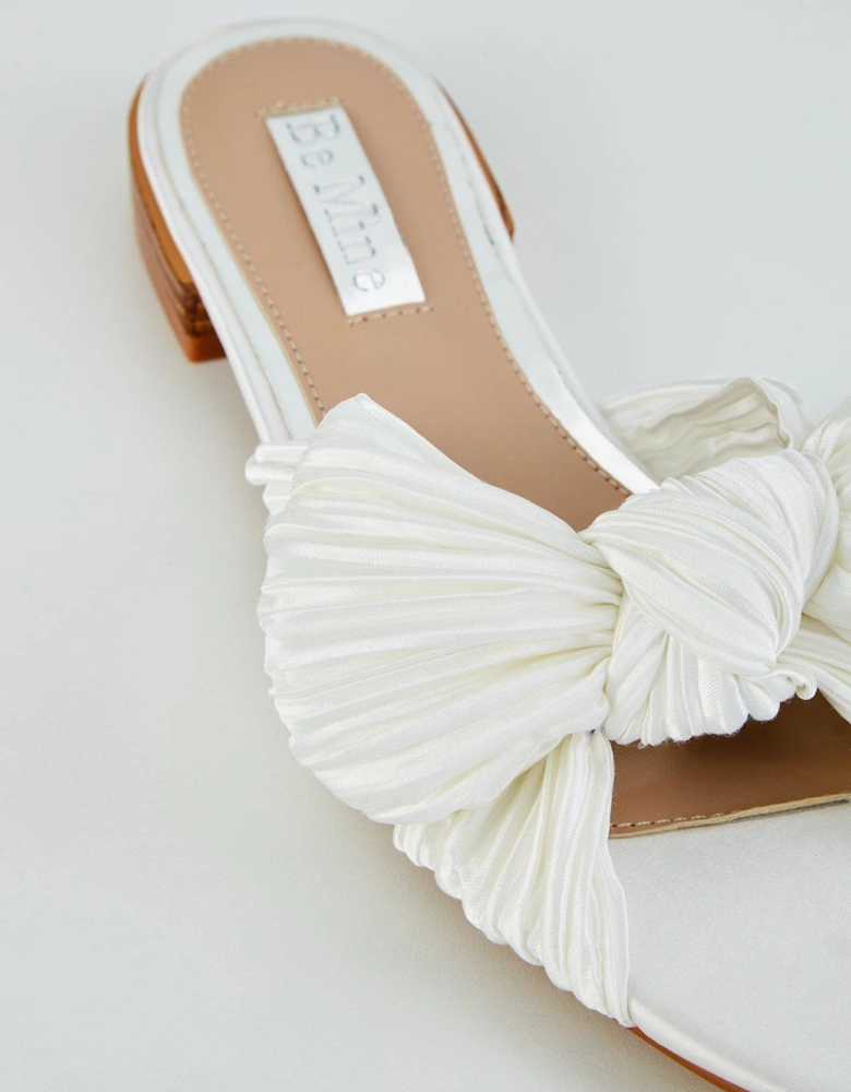 Bowie Bridal Knot Flat Sandal - Ivory