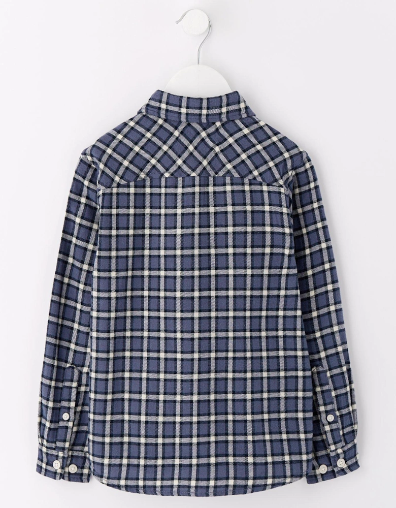 Younger Boys Joshua Flannel Check Shirt - Nightshadow