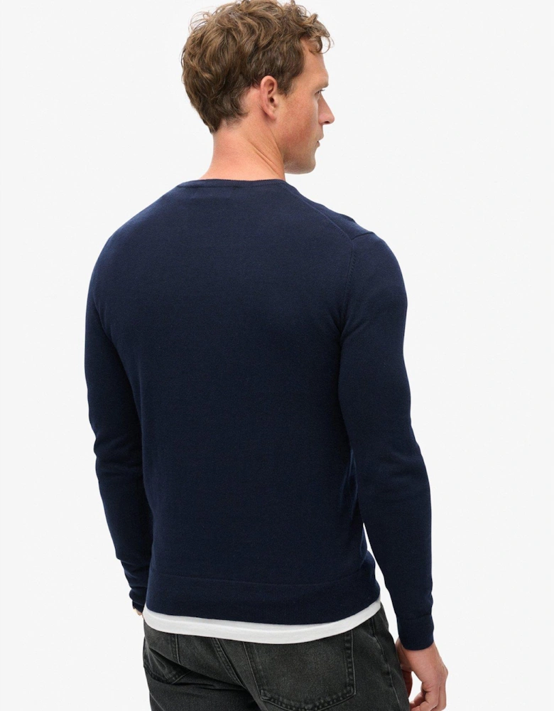 Essential Cashmere Blend Knitted Jumper - Navy