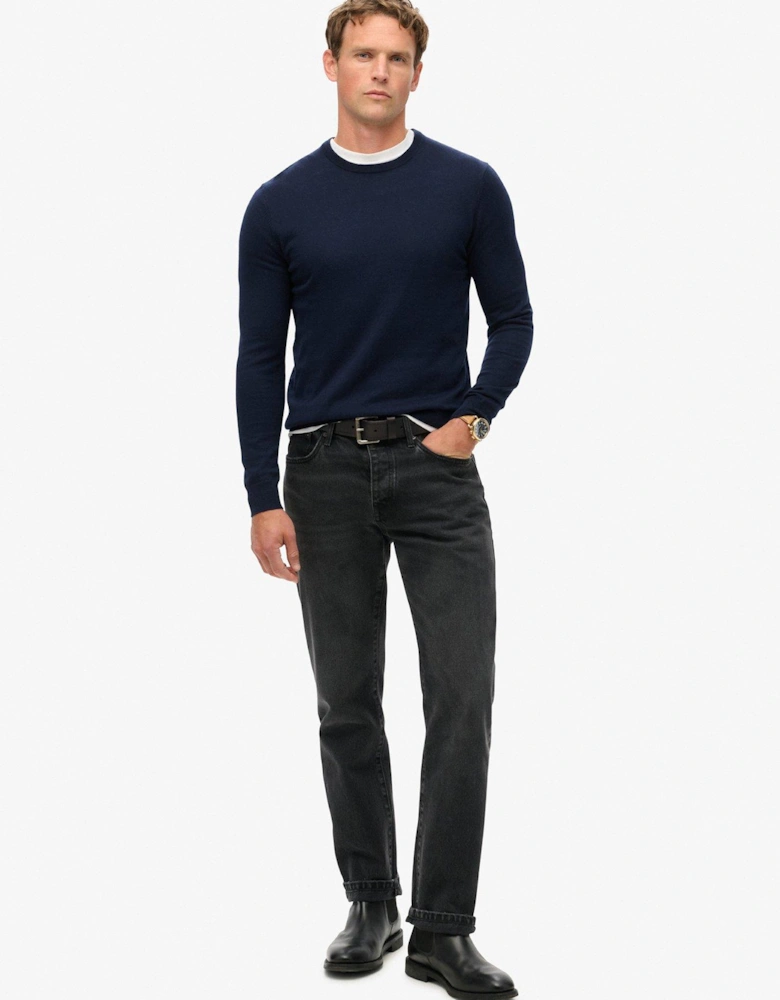 Essential Cashmere Blend Knitted Jumper - Navy