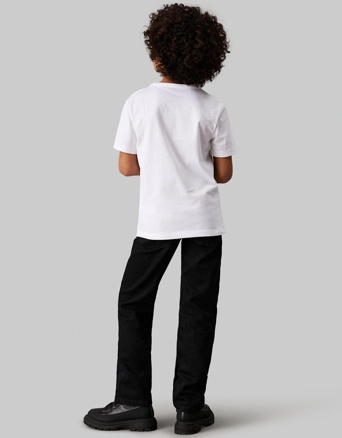 Boys Filled-In Photo Mono Short Sleeve T-Shirt - White