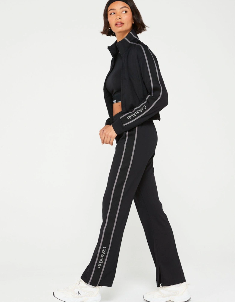 Wide Leg Tracksuit Bottoms - Black Beauty