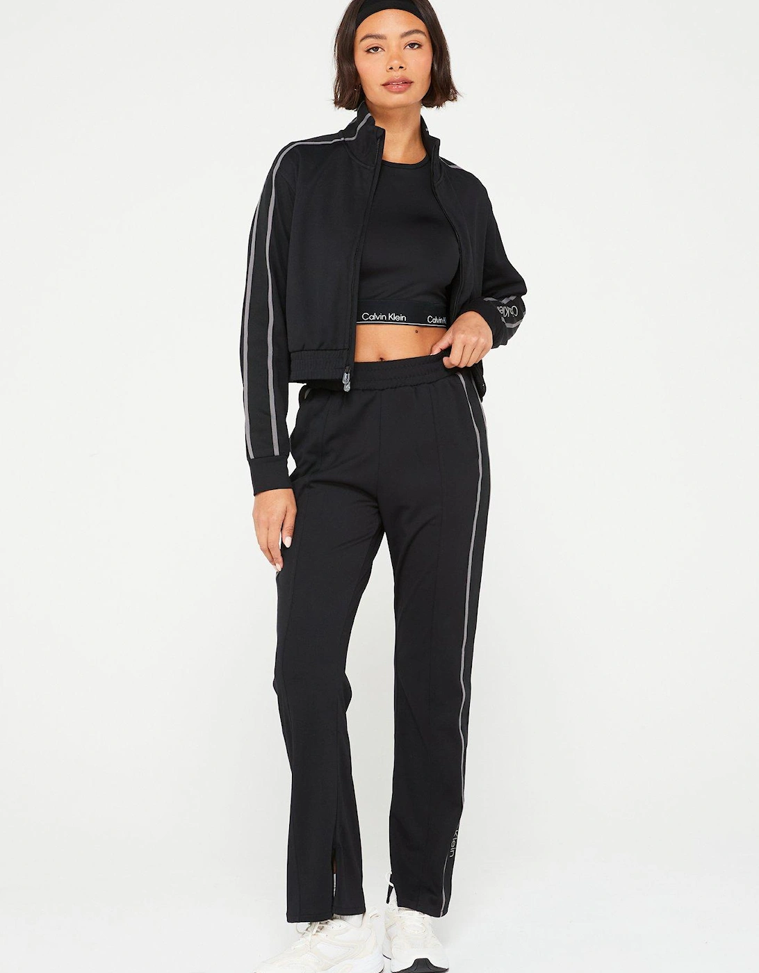 Wide Leg Tracksuit Bottoms - Black Beauty