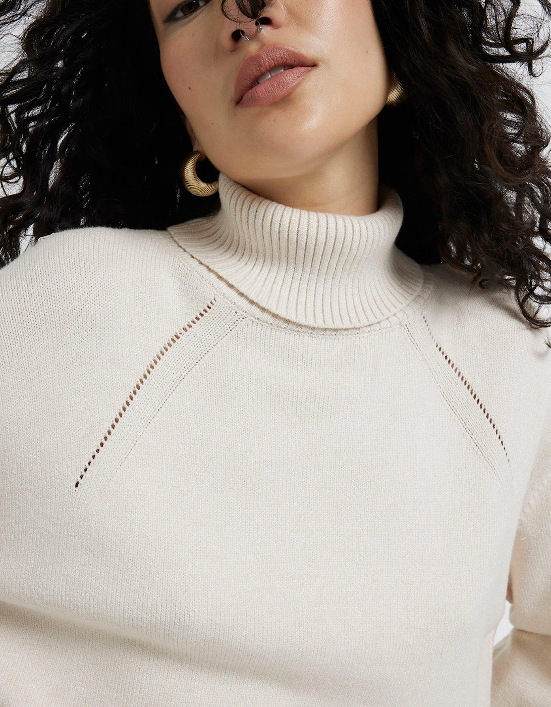 High Neck Jumper - Cream