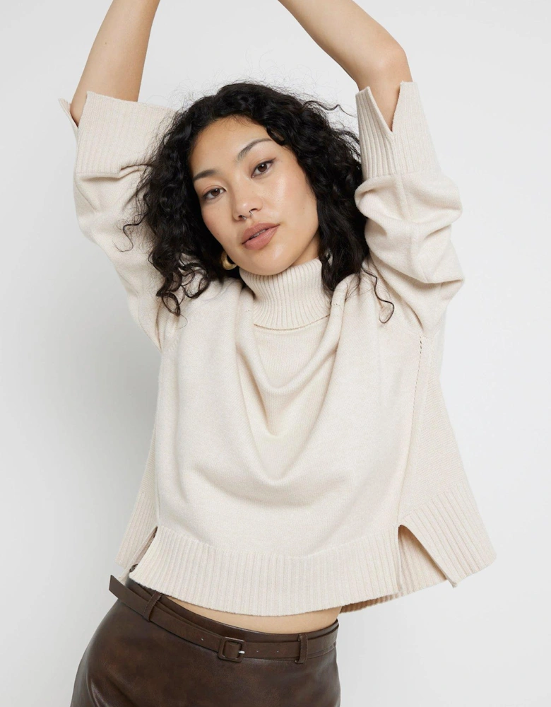 High Neck Jumper - Cream