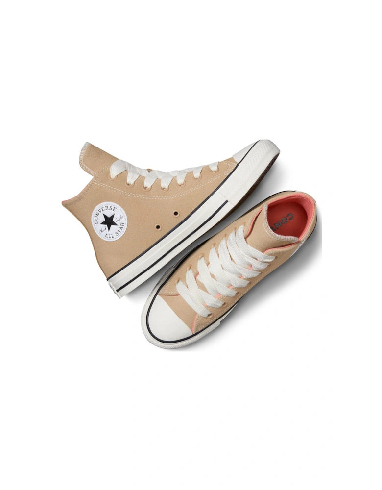 Womens 90s Sports Suede Hi Trainers - Beige