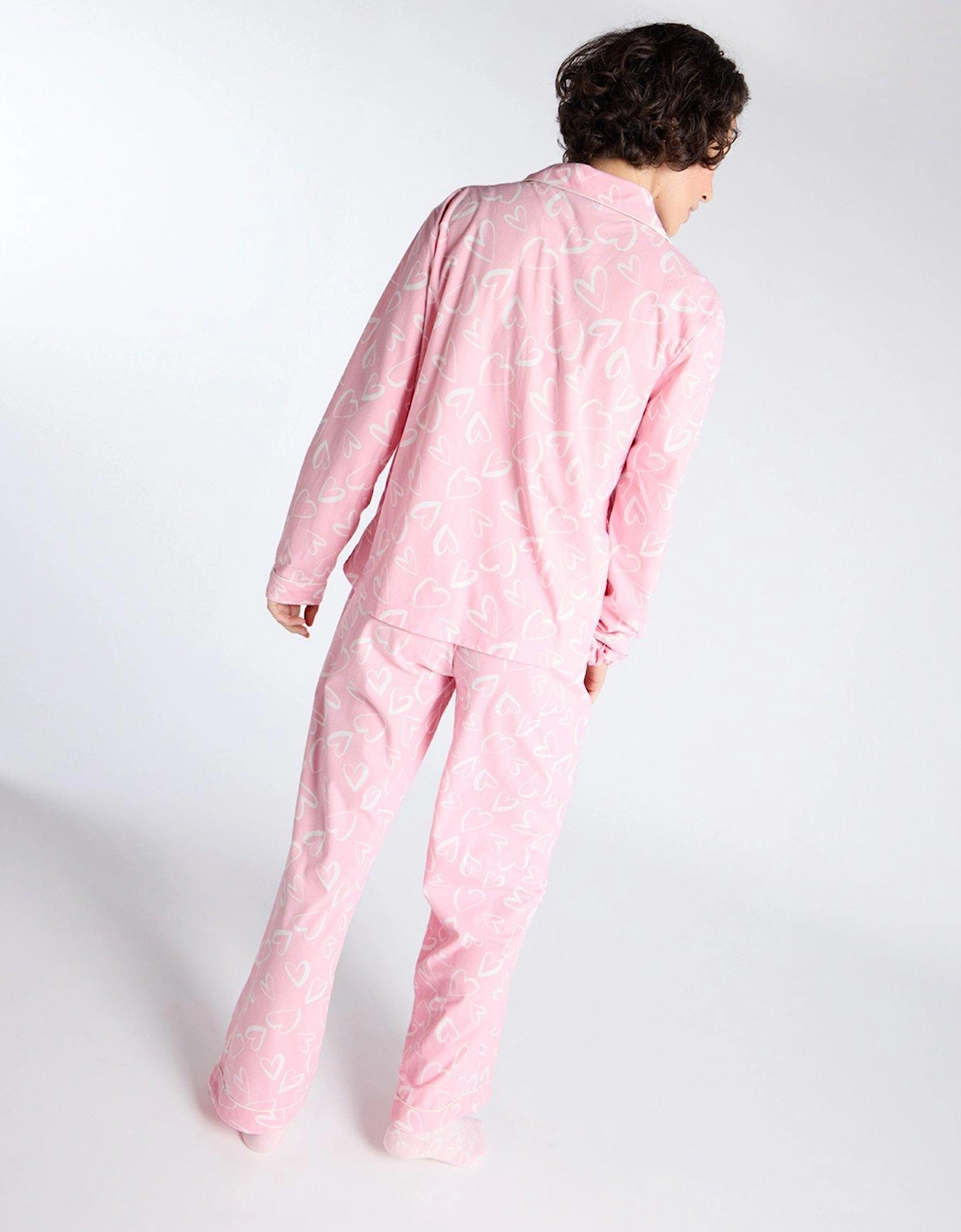 Heart Fleece Pj In A Bag - Pink Mix