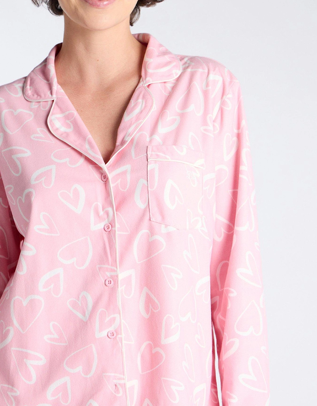 Heart Fleece Pj In A Bag - Pink Mix