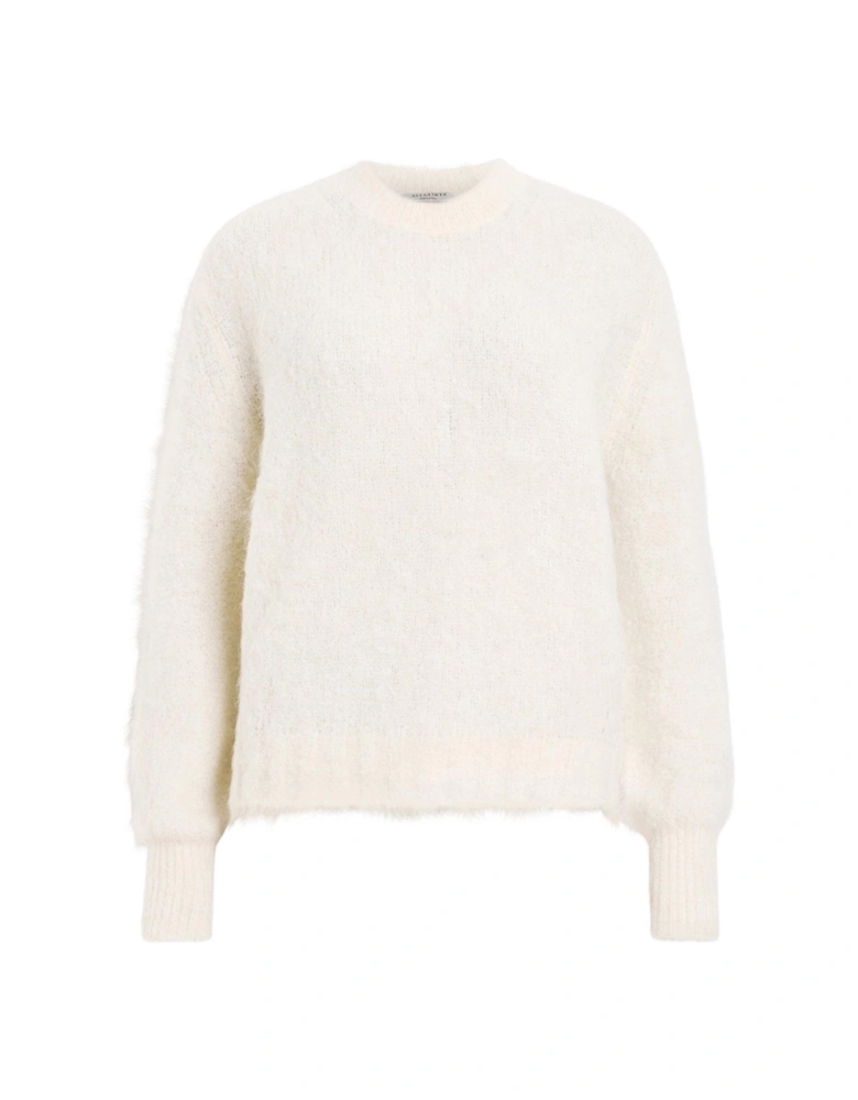 Vortex Crew Neck Relaxed Fit Jumper - White