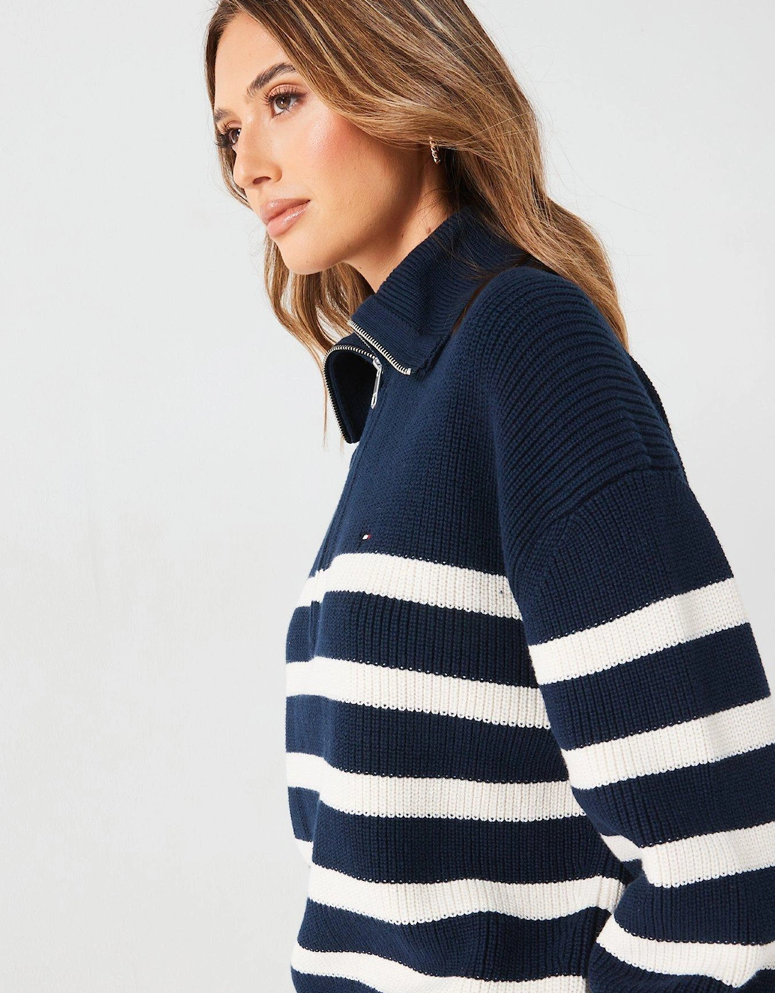 1/2 Zip Knitted Jumper - Multi