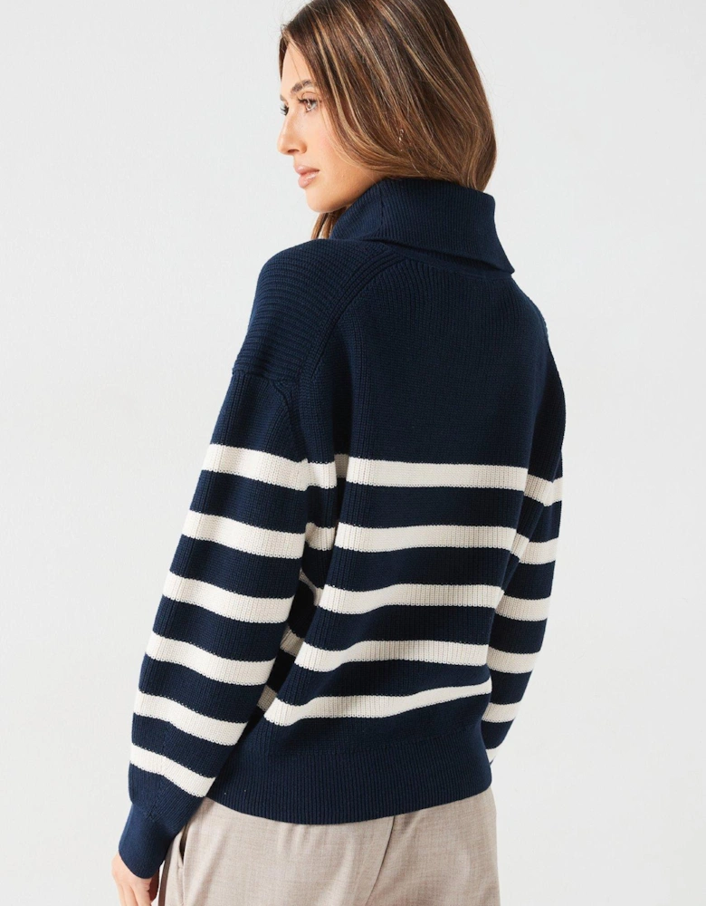 1/2 Zip Knitted Jumper - Multi