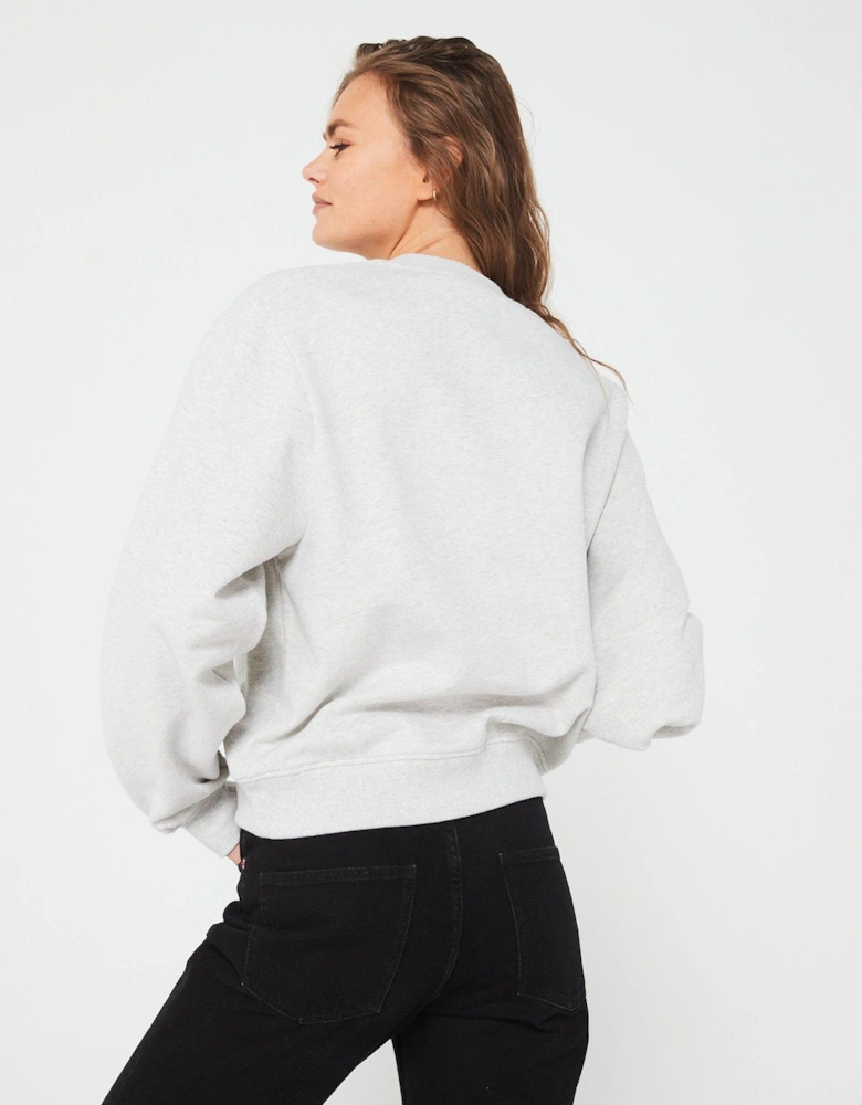 Chenille Monologo Sweatshirt - Grey