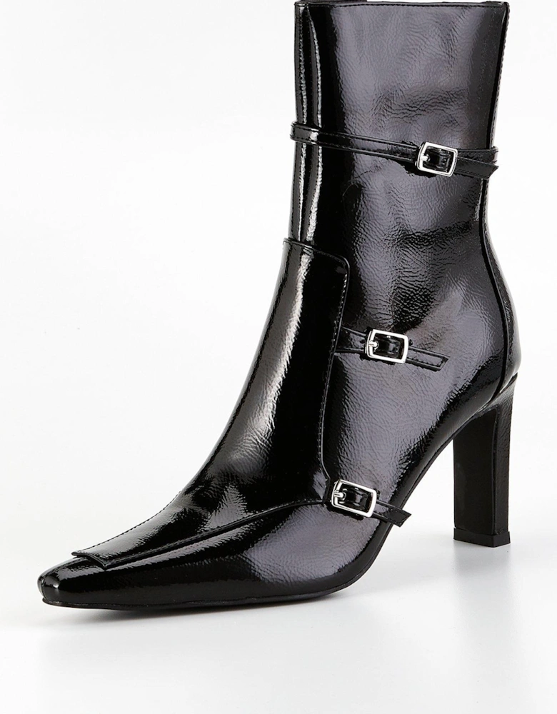 Brinkley Buckle Ankle Boot - Black