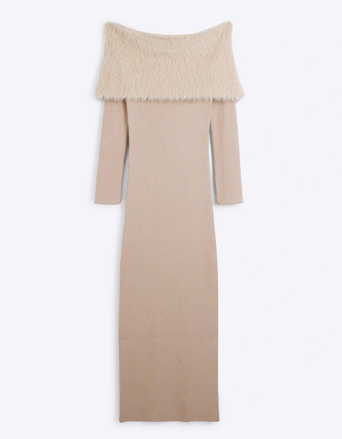 Bardot Knit Midi Dress - Beige