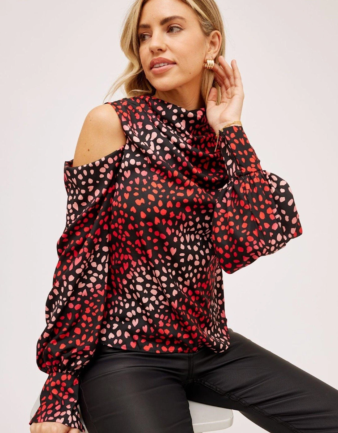 Long Sleeve Drape Top - Multi