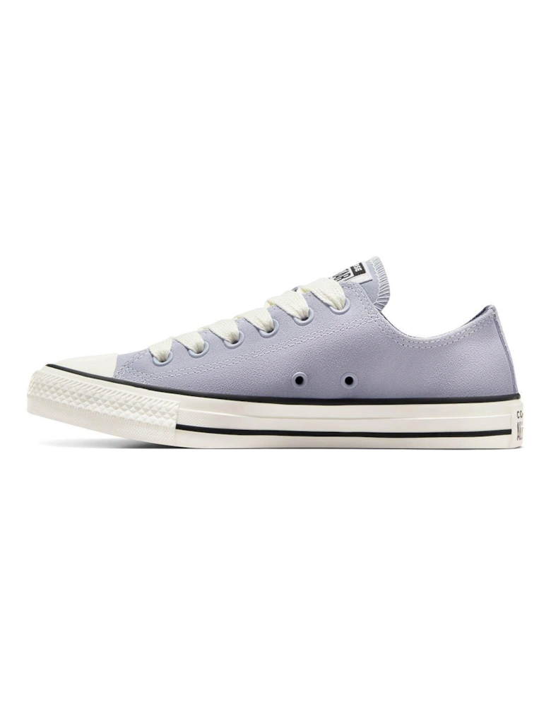 Womens Suede Ox Trainers - Light Grey