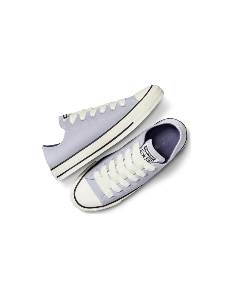 Womens Suede Ox Trainers - Light Grey