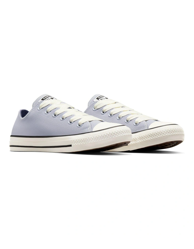 Womens Suede Ox Trainers - Light Grey