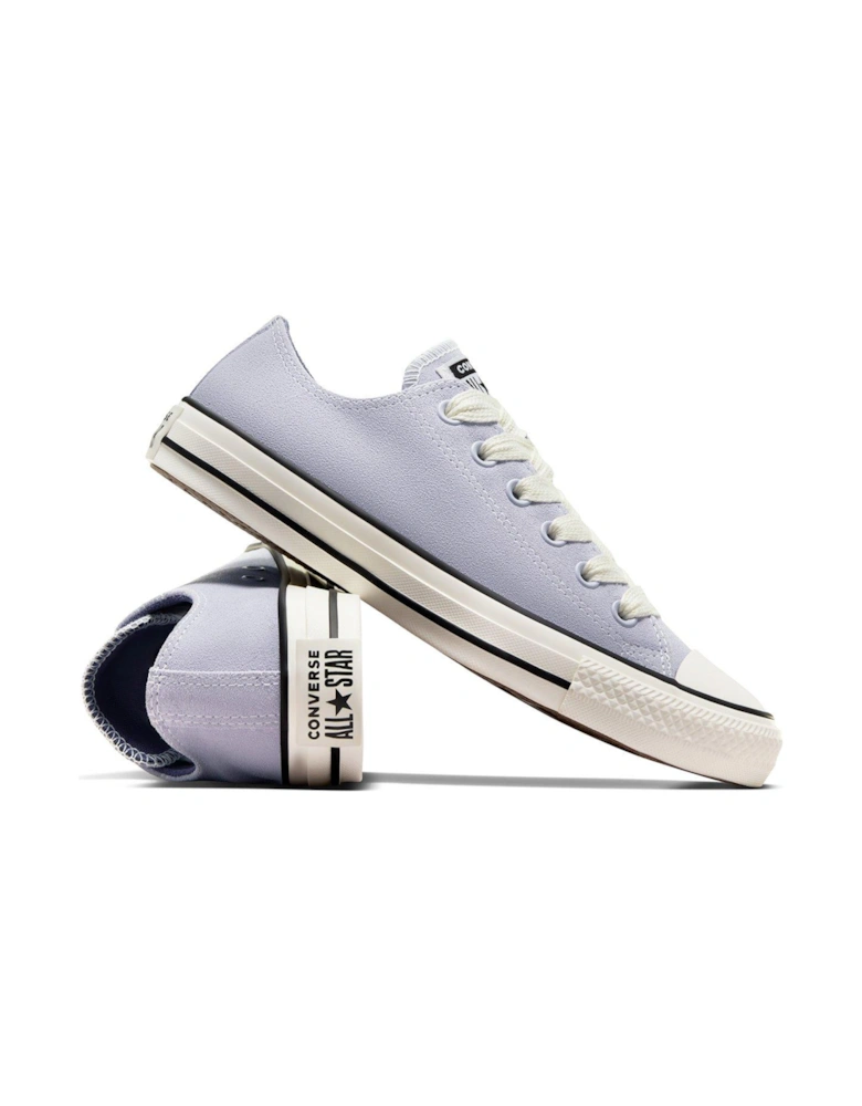 Womens Suede Ox Trainers - Light Grey