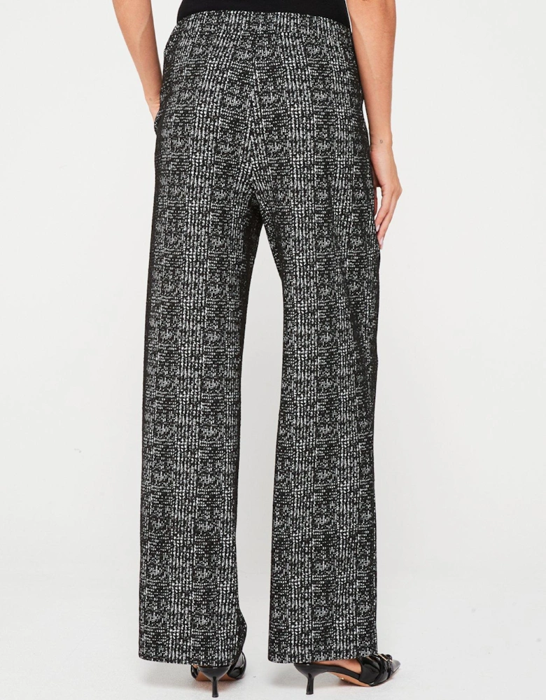 High Waisted Check Trouser - Black