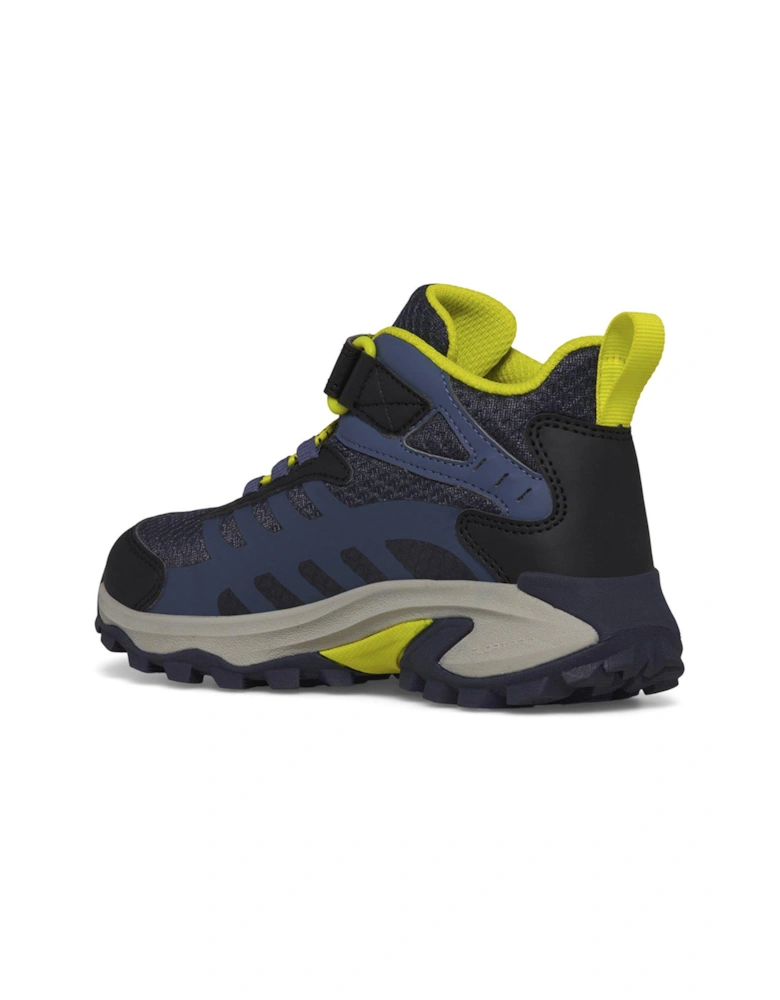 Kids Moab Speed 2 Midi Waterproof Hiking Boots - Hi Viz/Navy