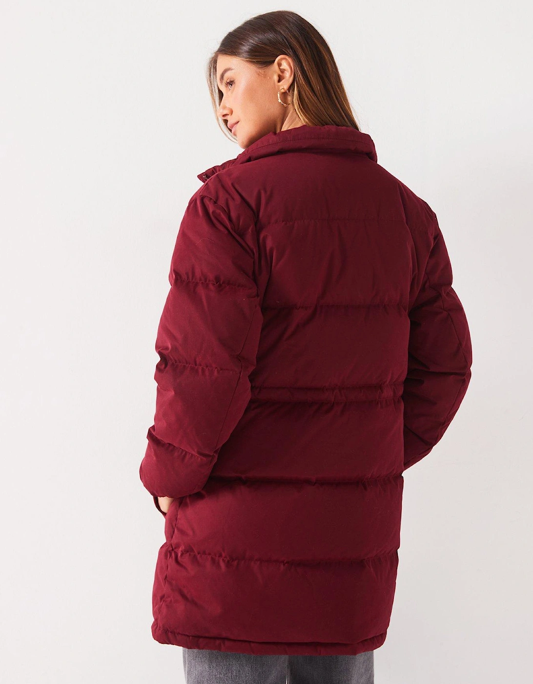 Alaska Mid-Length Padded Jacket - Red