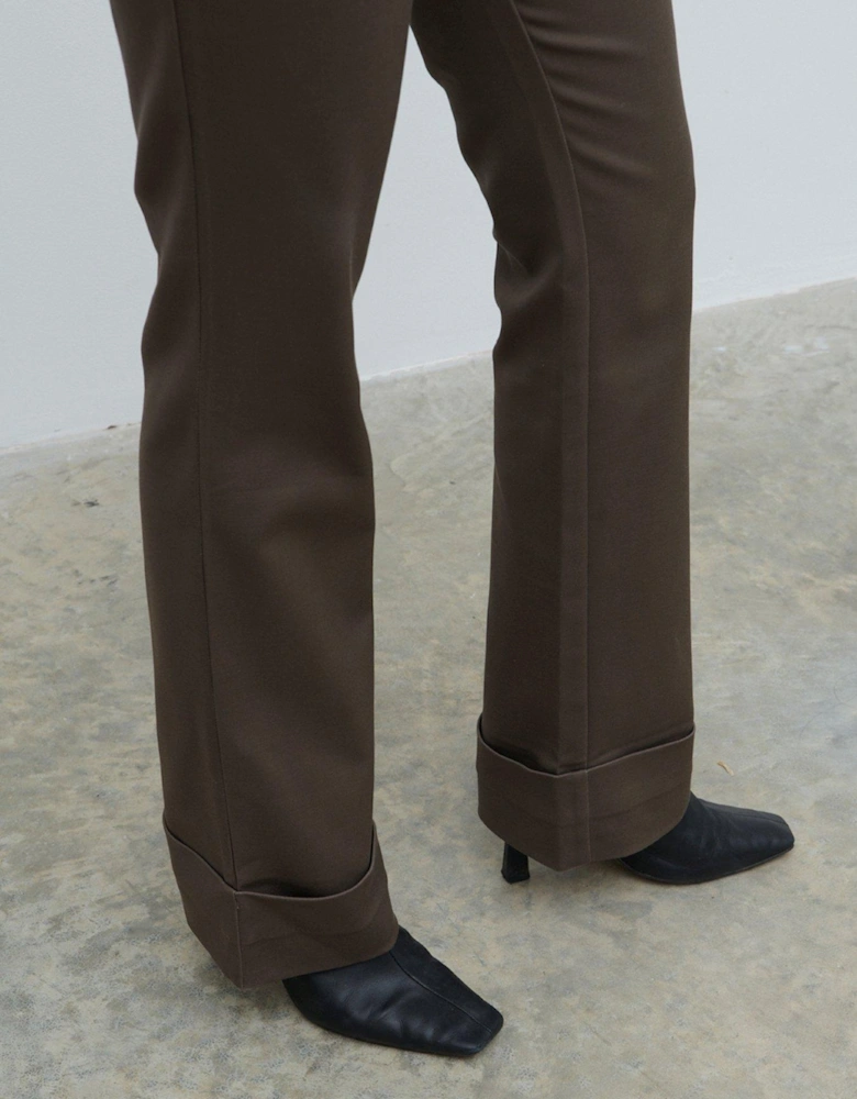 Eddie Turn Up Trouser - Brown