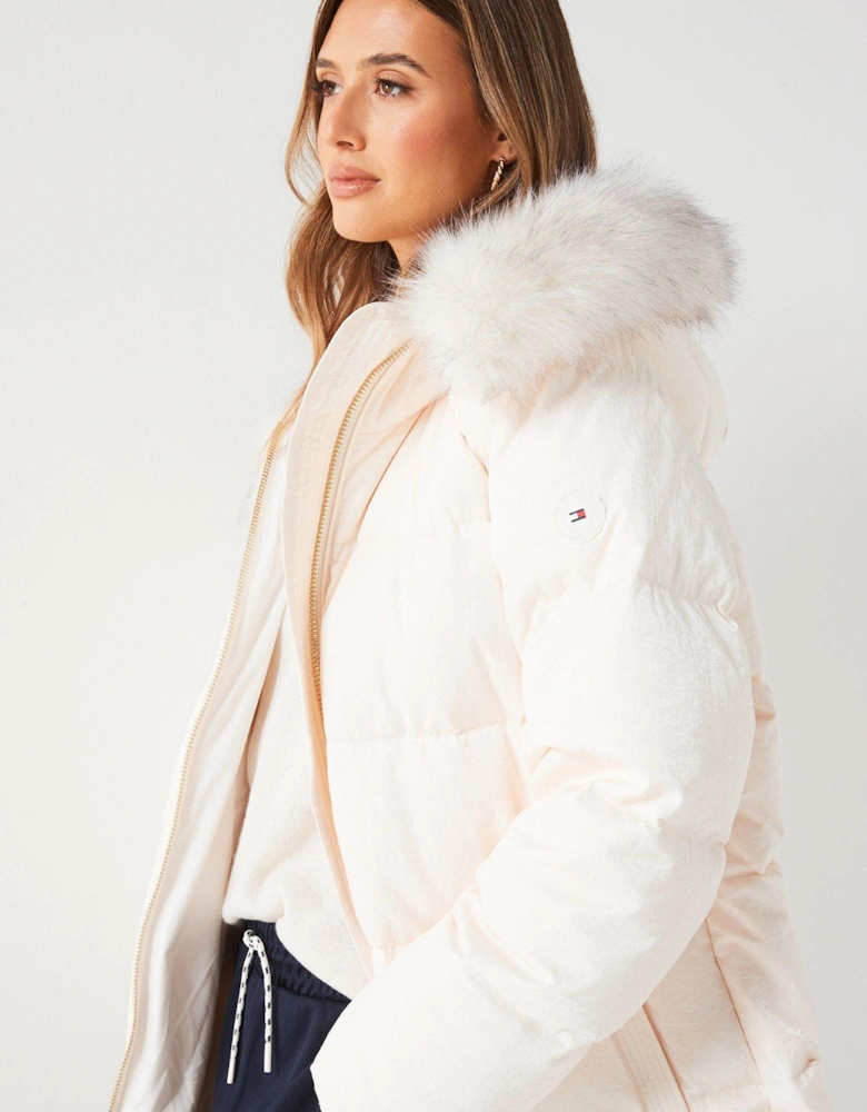 Shimmer Padded Jacket - White