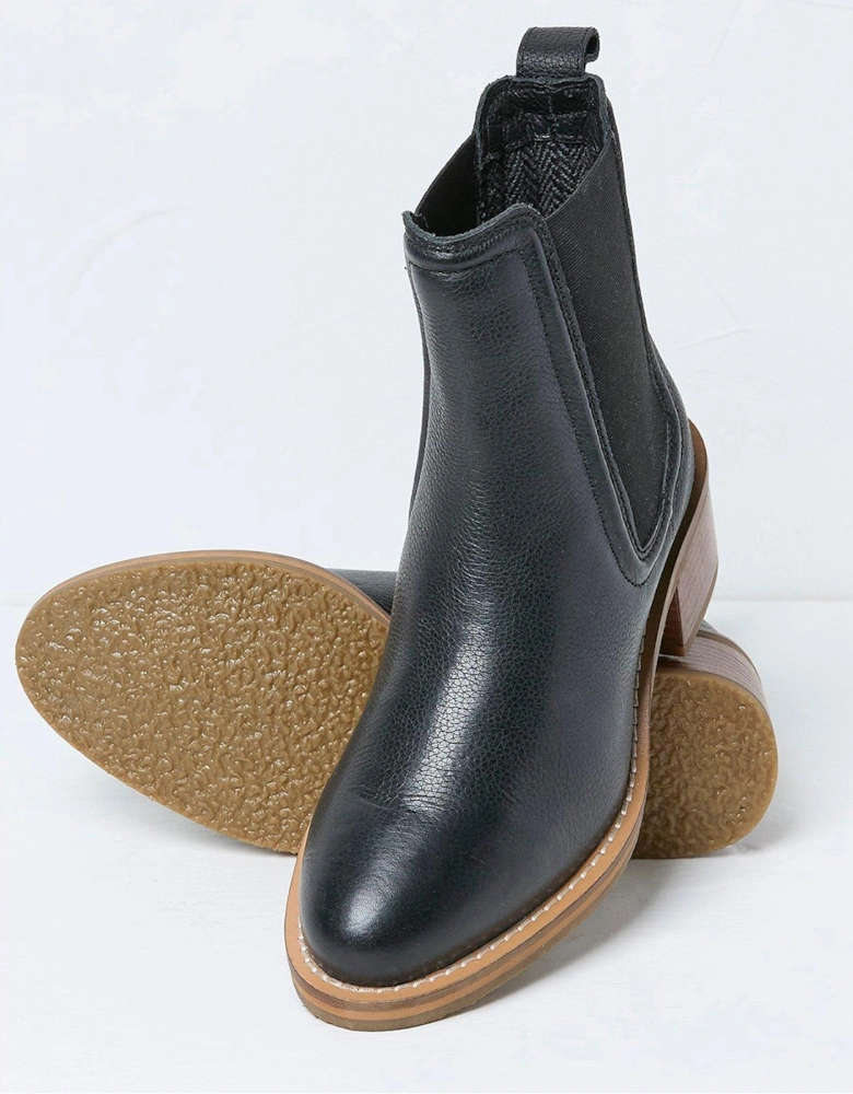 Orla Midi Heel Chelsea Boots - Black