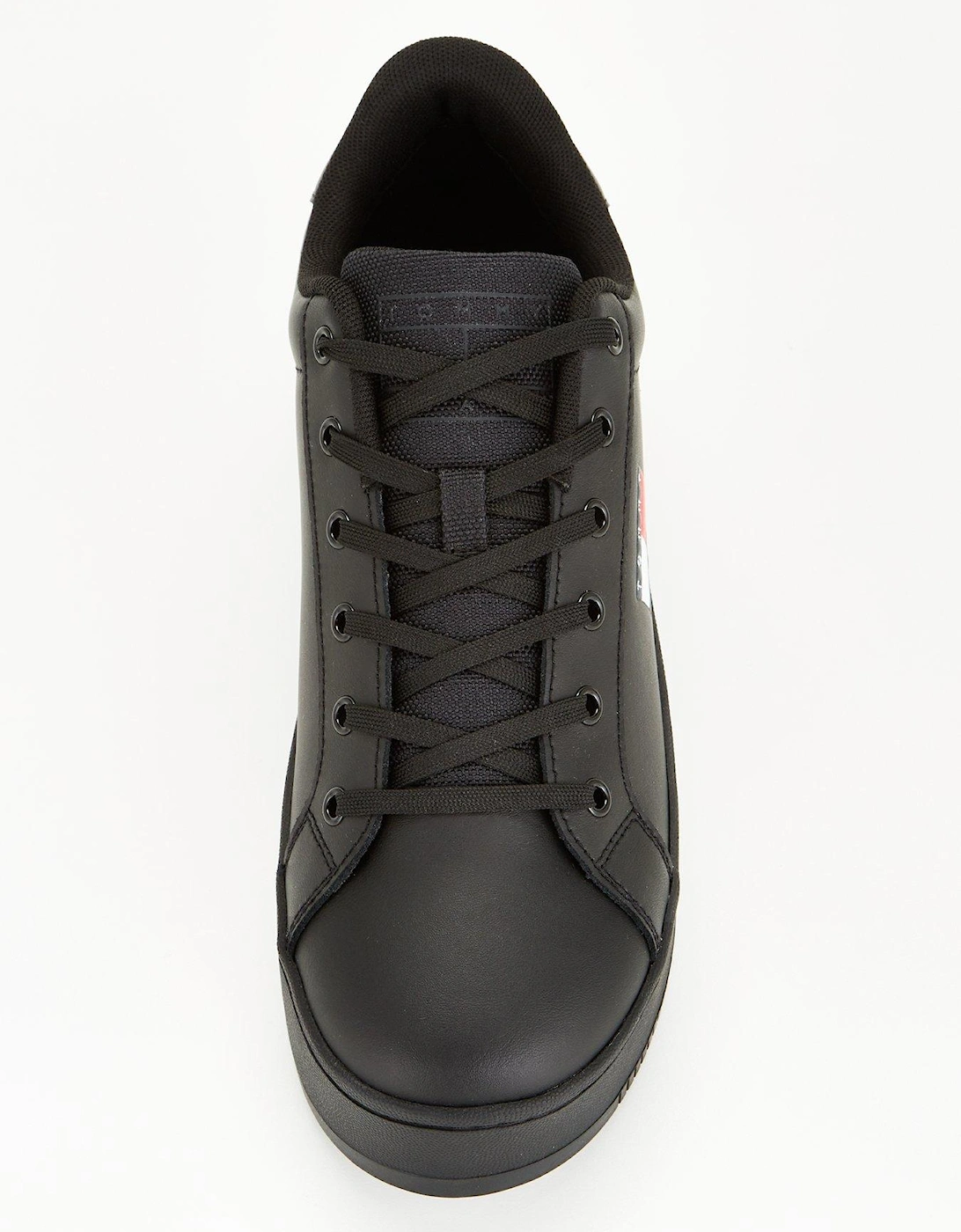 Leather Flatform Trainer - Black