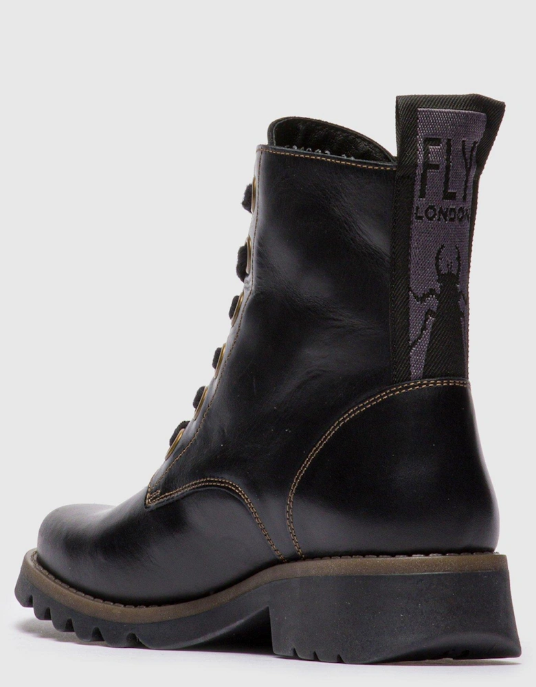 Fly Ragi Lace Up Ankle Boots - Black