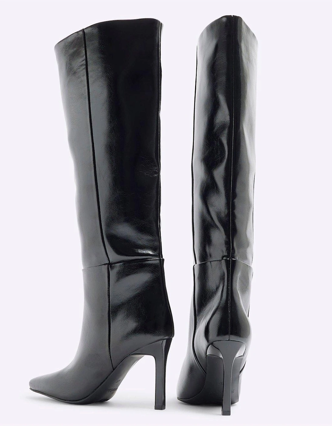 Straight Shaft High Leg Boot - Black