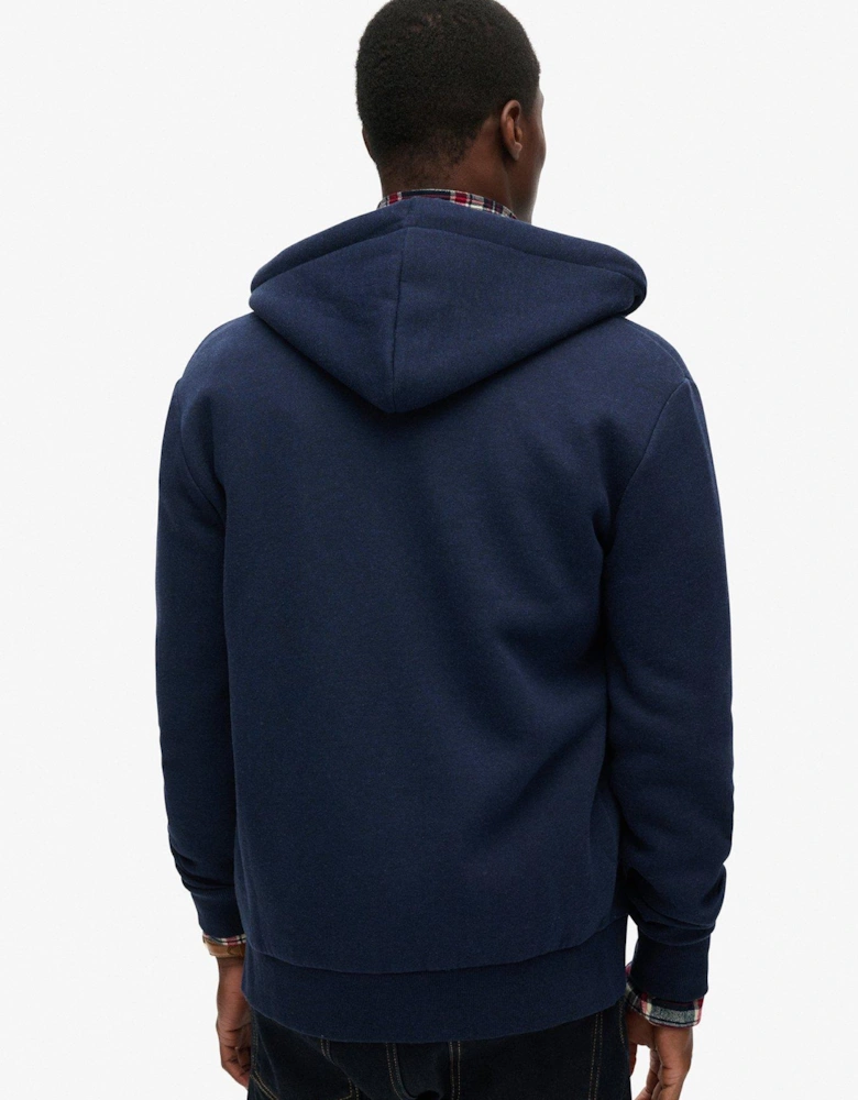 Neon Vintage Logo Zip Hoodie - Navy