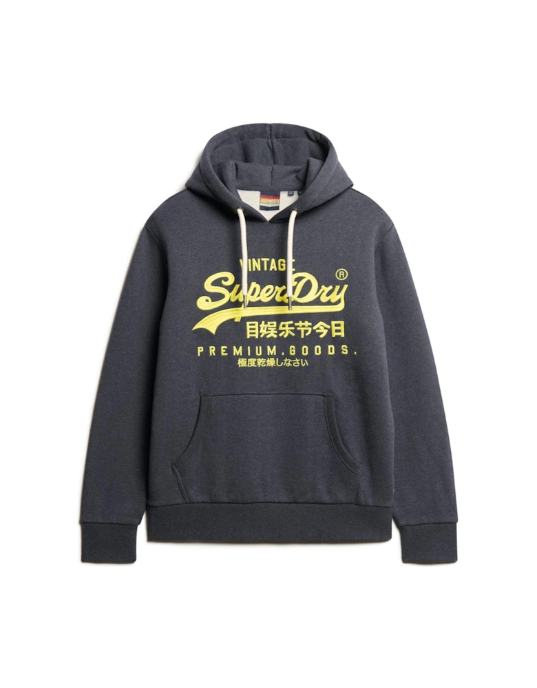 Neon Vintage Logo Hoodie - Navy